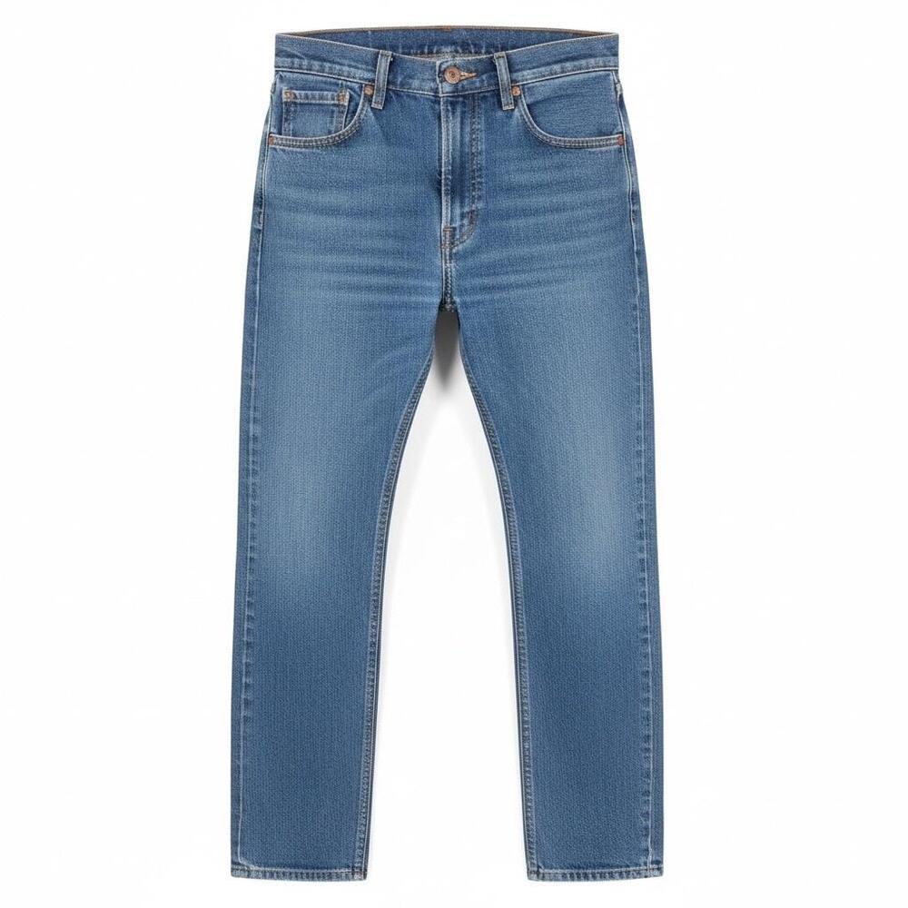 Levis 505 Jeans Mens 30x28 Regular Fit Blue Denim Straight Leg Zip Fly Stretch